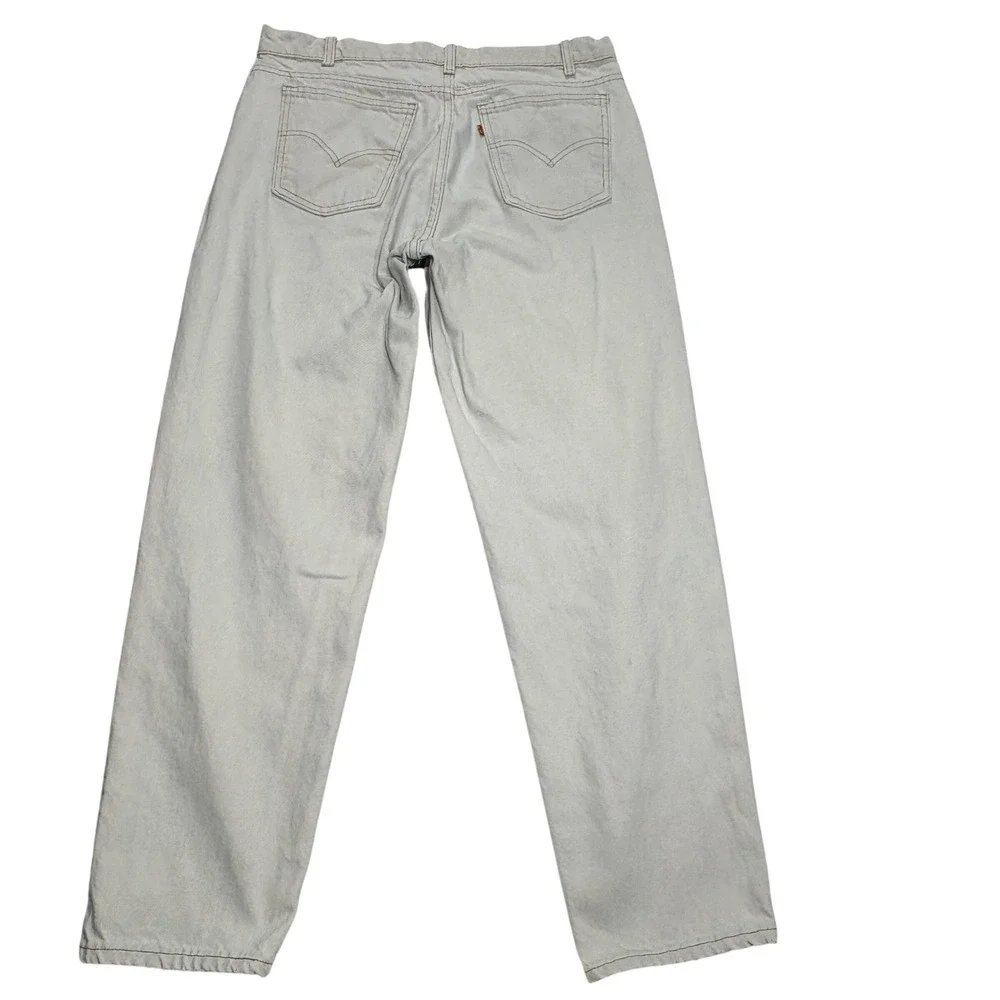 Levi's 550 Relaxed Fit Tapered Leg Mens 35x30 Beige Orange Tab Made in‎ USA 80s